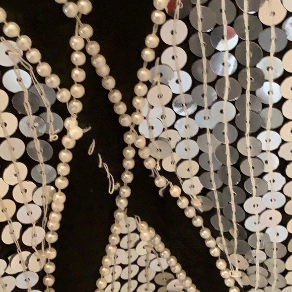 Joseph Le Bon Silk Sequin pearls. showstopper Blouse.Size Small vintage - Picture 4 of 10